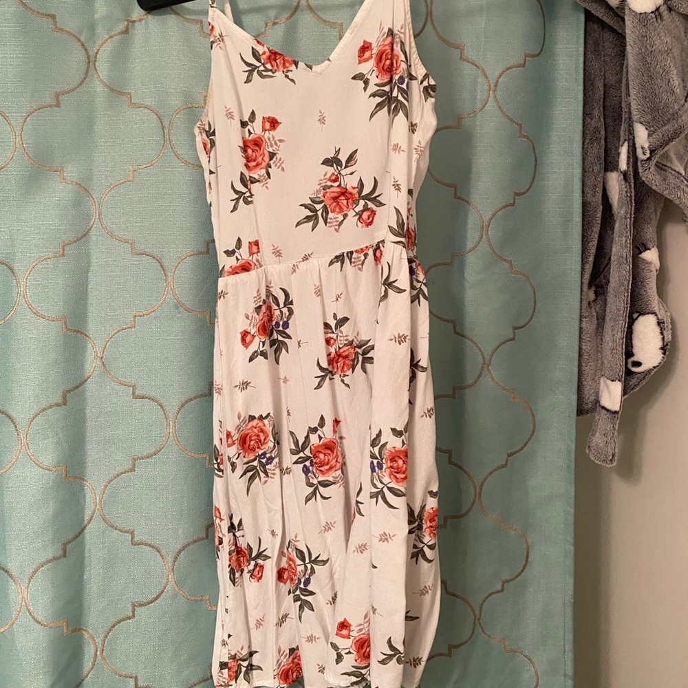 Short floral dress!